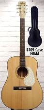 Astrea AS420 Dreadnaught Guitar - Solid Canadian Sitka Spruce Top, Mother of Pearl Binding - Natural