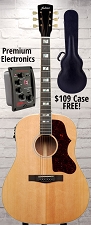 Astrea AS510E Jumbo Dreadnaught Guitar Free Case! Electric-  Sitka SpruceTop, Mahogany Back and Sides - Natural