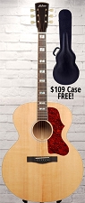 Astrea AS560 Jumbo Guitar Free Case! Solid Canadian Sitka Spruce Top, Maple Back and Sides- Natural