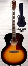 Astrea AS560 Jumbo Guitar Free Case! Solid Canadian Sitka Spruce Top, Maple Back and Sides- Sunburst