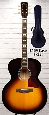 Astrea AS580 Jumbo Flamed Maple Free Case! Solid Canadian Sitka Spruce Top - Vintage Sunburst