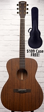 Astrea AS640 OM All Mahogany Guitar Free Case! Solid Top, Mahogany Back and Sides - Natural