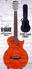 Solid Mahogany Body Acoustic-Electric Dual Pickup Flamed Maple Amber Top B-Band MTC