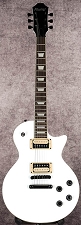 X505 White LP Style Guitar Mahogany Back GFS Humbuckers, Black Hardware- First Quality    